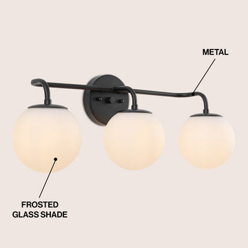 Louis Parisian Globe Metal/Frosted Glass Modern Contemporary LED Vanity
